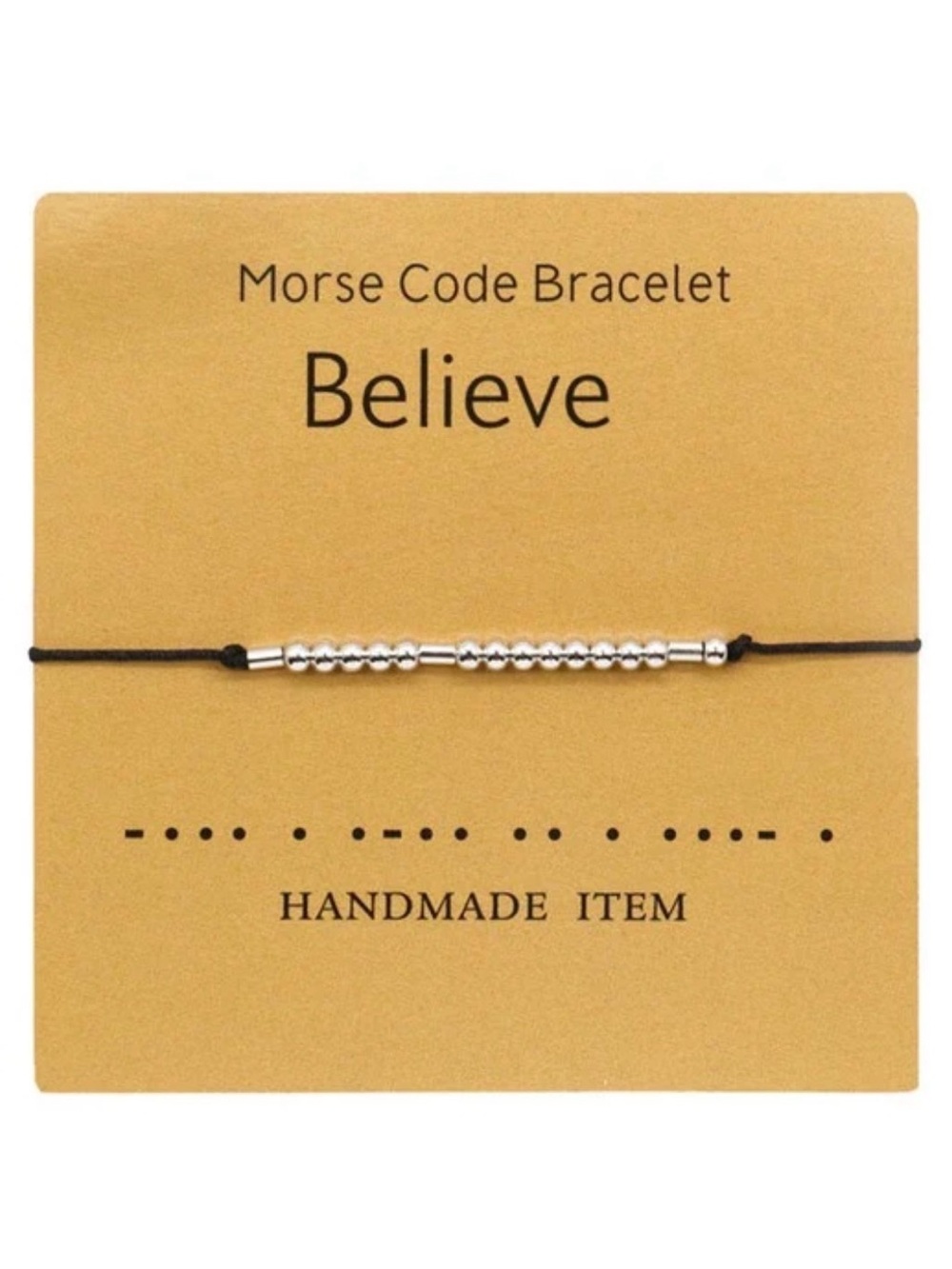 Believe Morse Code Bracelet NWT